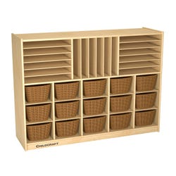 Image for Childcraft Mobile Small-Tray Store-n-Stack, 15 Baskets, 47-3/4 x 14-1/4 x 36 Inches from School Specialty