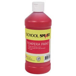 School Smart Tempera Paint, Red, 1 Pint Bottle Item Number 2002708