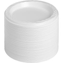 Image for Genuine Joe Disposable/Reusable Round Plastic Plate, 6 W in, White, Pack of 125 from School Specialty