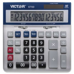 Image for Victor 6700 16-Digit Desktop Calculator, Silver/Blue from School Specialty