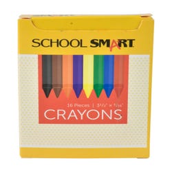 School Smart Crayons, Standard Size, Assorted Colors, Set of 16 Item Number 245949