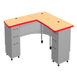 Classroom Select NeoClass Double Pedestal Right or Left Return Teacher's Desk, 72 x 79 x 30 Inches 4000362