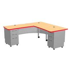 Classroom Select NeoClass Double Pedestal Right or Left Return Teacher's Desk, 72 x 79 x 30 Inches 4000362