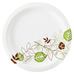 Dixie Pathways Design Soak Proof Paper Plates, White/Green, Case of 1000, Item Number 1406915