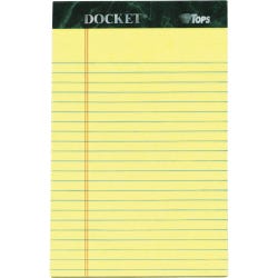 Image for TOPS Docket Legal Pad, 5 x 8 Inches, Canary, 50 Sheets, Pack of 12 from School Specialty