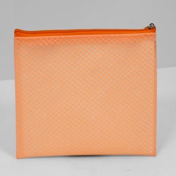 Image for School Smart Pencil Case Pouch, Vinyl and Mesh, Orange from School Specialty