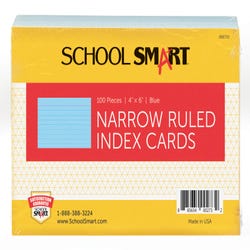 Image for School Smart Ruled Index Card, 4 x 6 Inches, Blue, Pack of 100 from School Specialty