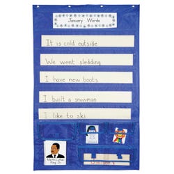School Smart Sentence Strip Pocket Chart with Card Storage, 44-1/2 x 28 Inches 387522