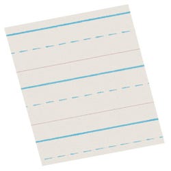 Image for School Smart Red & Blue Newsprint Paper, 1/2 Inch Long Way Ruled, 11 x 8-1/2 Inches, 500 Sheets from School Specialty