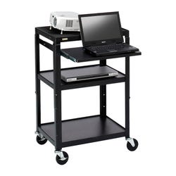 Image for Bretford Adjustable Cart With 4 Inch Casters-Power-1 Laptop Shelf, 24 W X 18 D X 26-42 H, Black from School Specialty