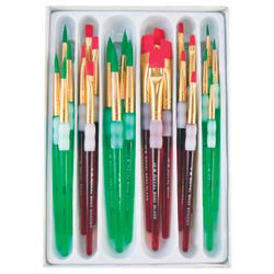 Royal & Langnickel Big Kid's Choice Value Brushes, Flat & Round Types, Short Handle, Assorted Sizes, Set of 24 Item Number 2020981