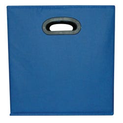 Image for School Smart Foldable Storage Bin Fabric Cube, 12 Inch, Blue/Black from School Specialty