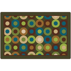 Carpets for Kids Calming Circles Carpet without Alphabet, 4 x 6 Feet, Rectangle, Nature Colors, Brown, Item Number 1411517