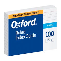 Image for Oxford Ruled Index Card, 4 x 6 Inches, White, Pack of 100 from School Specialty