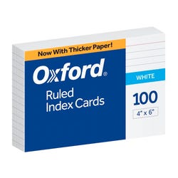 Image for Oxford Ruled Index Card, 4 x 6 Inches, White, Pack of 100 from School Specialty
