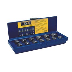 Image for Hanson 13-Piece Fractional Bolt Extractor Set, 3/8 Inch Drive, High Carbon Steel, Set of 13 from School Specialty