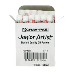 Image for Sakura Cray-Pas Junior Artist Oil Pastels, White, Pack of 12 from School Specialty