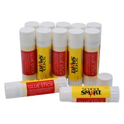 Image for School Smart Glue Sticks, 1.27 Ounces, White and Dries Clear, Pack of 12 from School Specialty