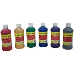 Image for School Smart Washable Tempera Paints, Assorted Glitter Colors, Pint Set of 6 from School Specialty