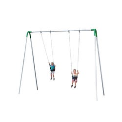 UltraPlay Bipod Single Bay Swing With Galvanized Frame, 2 Tot Seats, Green Yoke Connectors, 102 x 96 x 96 inches 1478670