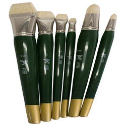 Sax Olympia Interlocked Hog Hair Bristle Long Handle Paint Brushes, Assorted Sizes, Set of 6 Item Number 411569