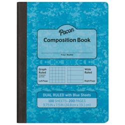 Image for Pacon Dual Ruled Composition Book, Light Blue, 9-3/4 x 7-1/2 Inches, 100 sheets from School Specialty