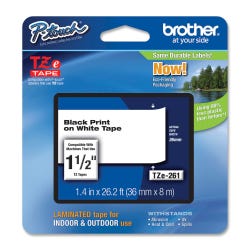 Image for Brother P-touch Tze Laminated Tape Cartridge, 1-1/2 Inch x 26 Feet, Black/White from School Specialty