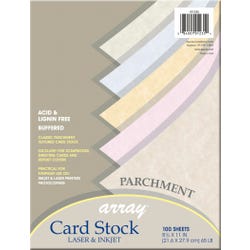 Image for Array Card Stock Paper, 8-1/2 x 11 Inch, Assorted Parchment Colors, Pack of 100 from School Specialty