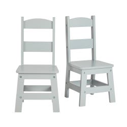 Image for Melissa & Doug Wooden Chairs, 12 x 11-1/2 x 24-3/4 Inches, Gray, Set of 2 from School Specialty