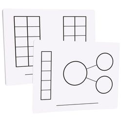 Didax Educational Resources Write-On Wipe-Off Five and Ten-Frame Mats, Set of 10 Item Number 2013882