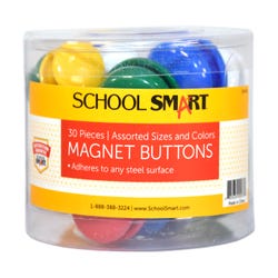 Image for School Smart Magnet Buttons, Assorted Sizes and Colors, Pack of 30 from School Specialty