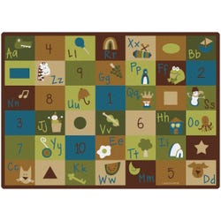 Carpets for Kids Learning Block Carpet, 4 Feet 5 Inches x 5 Feet 10 Inches, Rectangle, Nature Colors, Brown, Item Number 1468367