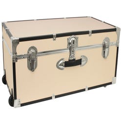 Image for Seward Collegiate Collection Footlocker Trunk with Wheels, 30 Inches, Beige from School Specialty