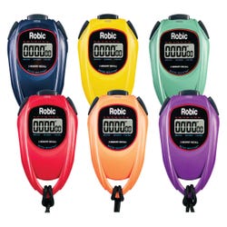Image for Robic SC-429 Water Resistant All Purpose Stopwatch, Set of 6 from School Specialty