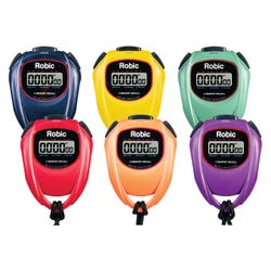 Image for Robic SC-429 Water Resistant All Purpose Stopwatch, Set of 6 from School Specialty