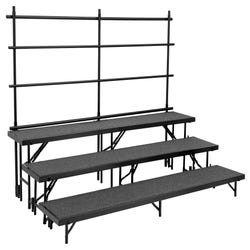 Image for National Public Seating Back Guardrail for 18 x 32 Straight Riser, Black from School Specialty