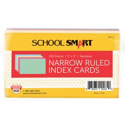 Image for School Smart Ruled Index Cards, 3 x 5 Inches, Assorted Colors, Pack of 100 from School Specialty