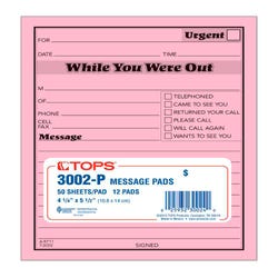 Image for Tops Important Message Pad, 4-1/4 x 5-1/2 Inches, Pink, 50 Sheets Each, 12 Pads from School Specialty
