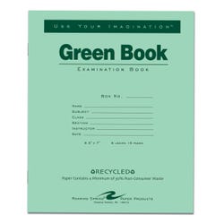 Image for Roaring Spring Examination Green Book, 8-1/2 x 7 Inches, 8 Sheets, Pack of 50 from School Specialty