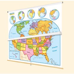 Image for Nystrom First Roller Unites States and World Wall Map Set from School Specialty