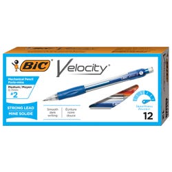 Image for BIC Velocity Latex-Free Mechanical Pencils with Cushioned Grips and Erasers, 0.7 mm Tips, Blue, Pack of 12 from School Specialty