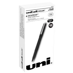 Image for uni Roller Ball Stick Pens, 0.5 mm Micro Tip, Black, Pack of 12 from School Specialty