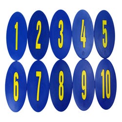 Image for Poly Enterprises Numbered 1 to 10 Spots, 9 Inches, Poly Molded Vinyl, Blue, Set of 10 from School Specialty