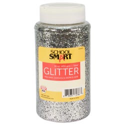 Image for School Smart Craft Glitter, 1 Pound Jar, Silver from School Specialty