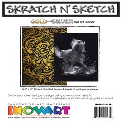 Image for Inovart Gold and Silver Foil Scratch Paper, 8-1/2 x 11 Inches, 10 sheets from School Specialty