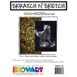 Image for Inovart Gold and Silver Foil Scratch Paper, 8-1/2 x 11 Inches, 10 sheets from School Specialty