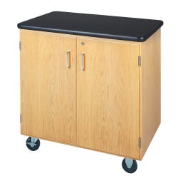 Image for Diversified Spaces Mobile Storage Cabinet, 36 x 24 x 36 Inches, Oak from School Specialty