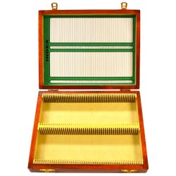 Image for Eisco Labs Wooden Microscope Slide Box, Holds 100 Slides from School Specialty