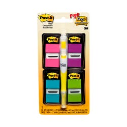 Image for Post-it Flag Value Pack and Highlighter, 1/2 Inch, Bright Colors, Pack of 200 from School Specialty