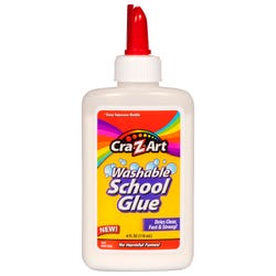 Cra-Z-Art Washable School Glue, 4 Ounce Bottle, White, Pack of 6, Item Number 2041494